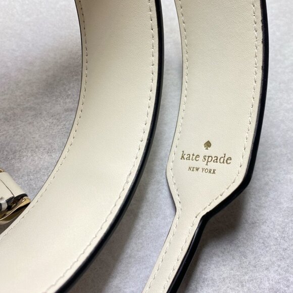 Kate Spade KF319 Script Logo Leather Bag Strap in Meringue Multi - Picture 4 of 7